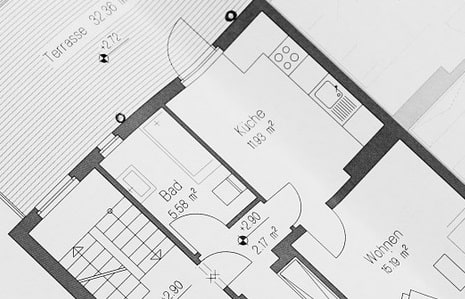Der Grundriss eines Wohncontainers